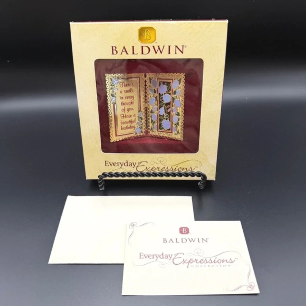 Baldwin‎ Everyday Expressions Birthday Ornament 24K Gold Plated Brass New